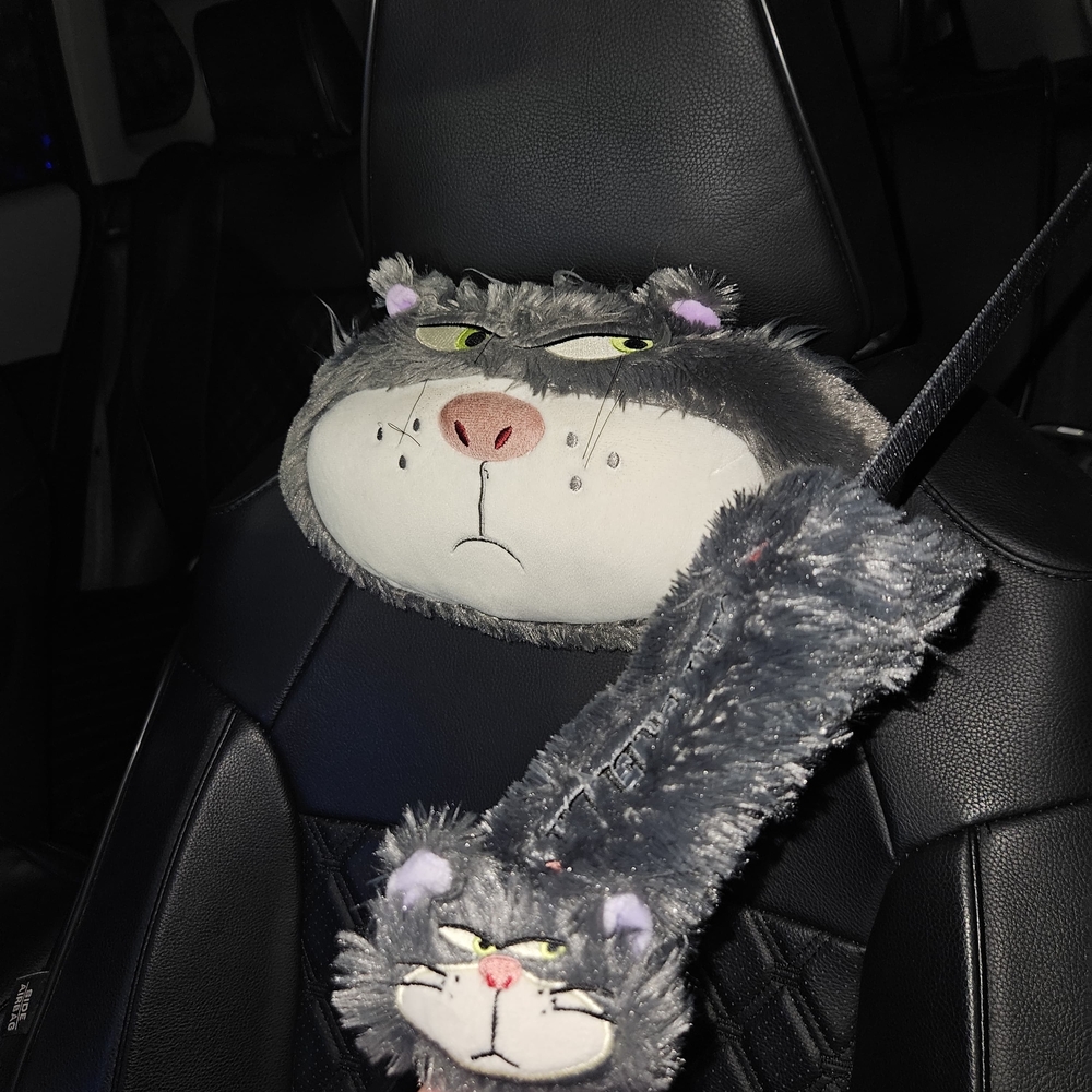 Charming Gray Cat Plush Toy with Stick - Picture 2 of 6